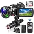 4K Video Camera Camcorder - UHD Full Spectrum Camcorders with Flashlight Night Vision, 30 MP 30X Digital Zoom 3.0 Inch Touch Screen, YouTube Vlogging Camera Recorder with Remote Control & 2 Batteries