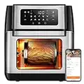 CROWNFUL Smart Air Fryer, 10.6 Quart Large WiFi Convection Toaster Oven Combo with Rotisserie & Dehydrator, Works with Alexa & Google Assistant, Accessories and Online Cookbook Included