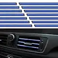 20 Piezas Aire Acondicionado del Coche Salida de Aire Tira Decorativa Tira de Decoración de Ajuste de Salida de Ventilación de Aire Acondicionado de Coche Ajuste Interior del Coche Salida (azul)