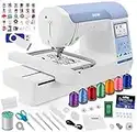 Brother PE900 Embroidery Machine, 5" x 7" Field Size, Cuts Jump Stitches, Wireless, Includes Starter Package - 7 Spools of Polystar Thread, 10-Pack of Distinctive Bobbins + 1GB USB Drive w/ 30 Original Designs