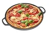 Chef Pomodoro Teglia per Pizza Rotonda in Ghisa Antiaderente da, Teglia Pizza Rotonda con Maniglie, Resiste ad Alte Temperature, Padella Pizza Adatta a Forni, Barbecue, Falò (30 cm)