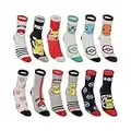 Pokemon Chaussette Enfant Coton - Lot de 12 Paires - Chaussettes Garçon Confortables et Douces, Multicolore, Taille 35/37