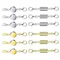 LUTER 12PCS Locking Magnetic Jewelry Clasp Magnetic Lobster Clasp Oblate and Cylindrical Necklace Clasp Closures Bracelet Extender for Jewelry Making (Gold, Silver)