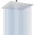 Rain Shower Head - Voolan 12 Inches Large Rainfall Shower Head Made of 304 Stainless Steel - Perfect Replacement for Your Bathroom Showerhead (12" Chrome)