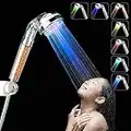 APzek Shower Head, Handheld High Pressure Led Shower Head with 7 Changing Color Water Saving Negative Ionic Filter Showerhead (7 Color)