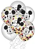Amscan Mickey Mouse Confetti Latex Balloons | 12" | Pack of 6