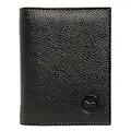 LOLUNA® Etui Porte Carte de crédit RFID/NFC - 3 Volets - 9 Cartes - Mini Portefeuille - Compact - Homme/Femme - Cuir Vachette Véritable (Noir)