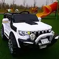 AUTO ELETTRICA PER BAMBINI MACCHINA JEEP 2 POSTI 4WD 12V CON TELECOMANDO USB MP3 (Bianco)