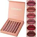 Mengxin 6 Piezas Pintalabios Permanente Mate Liquido Labiales Mate Larga Duracion Barras de Labios Lipstick Impermeable Kit de Maquillaje para Mujeres San Valentín Cumpleaños (Color A)