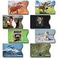 8 RFID Blocking Sleeves, Credit Card Protector, Anti-Theft Credit Card Holder, with Lion, Horses, Elephant, Dolphins, Cow, Peacock, Polar Bears and Raccoon Prints