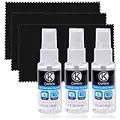 Kit Pulizia Lenti e Schermo - 3x spray prudente, 3x panno in microfibra