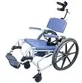 EZee Life 18" Tilt Shower Rehab Commode Bath Toilet Wheelchair with 24" Wheels