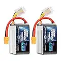 Zeee 4S LiPo Batería 14.8V 120C 1500mAh RC Batería con Conector XT60 para UAV Drones FPV Road Bike Quadcopters Avión Helicóptero RC Barco Coche RC (2 Paquetes)