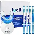 Luelli Teeth Whitening Kit with LED Light, Professional Teeth Whitening Formula with (3) Teeth Whitening Gel Syringes, (1) Desensitizing Gel | Mouth Tray | Mint Flavored at-Home Whitening Kit