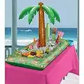 Amscan 374605 Serveware, Inflatable Palm Tree Buffet Cooler, Party Supplies, Multicolor, 4' 1Ct