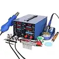 YIHUA 853D USB 3A-Three Tools- Soldering Station, Hot Air Rework Station and Power Supply 0~3A, 0-15V with output and test modes. Also ºC/°F display, Digital Cal, Sleep Function