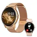 Smart Watch for Women(Answer/Make Calls), Parsonver 1.3" Smartwatch for Android iOS Phones with Stainless Steel Band, IP68 Waterproof Fitness Watch with Sleep Heart Rate Monitor, Calories Counter