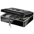 SentrySafe Money Safe with Cash Tray and Key Lock, 3.7 x 11.8 x 9.3 in, Black