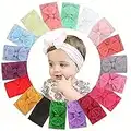 UYTWQS 18 PCS Baby Nylon Headbands Hairbands Hair Bow Elastics for Baby Girls Newborn Infant Toddlers Kids