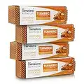 Himalaya Botanique Whitening Antiplaque Toothpaste with Turmeric + Coconut Oil for Brighter Teeth, Mint Flavor, Fluoride Free, Vegan, Gluten Free & SLS Free, 113 g (4 oz), 4 Pack