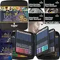 Castle Art Supplies Set di 120 Matite Colorate di Qualità Oro con Extra | Anime a Base d’Olio Più Appuntite e Resistenti alla Rottura | Per Artisti Adulti e Coloristi | In una Custodia Cernierata