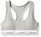 Calvin Klein Girls' Big Modern Cotton Molded Bralette, Heather Grey, Large