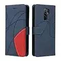 CXTcase Funda Xiaomi Redmi 9/Xiaomi Redmi 9 Prime , Cuero PU Voltee La Caja del Teléfono Móvil con La Hebilla Magnética del Soporte de La Ranura para Tarjeta, Funda para Redmi 9 Prime Bicolor,Azul