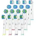 Qitizu Testine Compatibile con Braun Oral b Spazzolini Elettrici, Ricambio Include 4 Precision, 4 Floss, 4 Cross e 4 Sensitive-16pzs