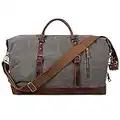 S-ZONE De Cuero para Hombre de la Lona Bolso de Viaje Travel Duffle Noche Fin de Semana Satchel Totes Bolsa Bolsos