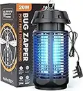 Auqatur Mosquito Killer Lamp 20W UV Electric Fly Zapper Waterproof Light Portable Bug Zapper, Moth, Gnat, Flies Pest Control Repeller Catcher with Standard UK Plug for Indoor, Black-2