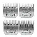 Size 7FC/5FC/4FC/3FC Detachable Pet Dog Grooming Clipper Ceramic Blades Set,Compatible with Andis,Oster A5,Wahl KM Series Clippers,Cut Length 1/8"(3.2mm) to 1/2"(13mm),4 Pack