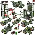 1162 Pieces City Police Station Building Kit, Army Military Base Building Set with Army Vehicles, Tank, Airplane, Helicopter, Best Learning Roleplay STEM Construction Toys for Boys and Girls Aged 6-12