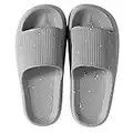 HSHAPAY Unisex Badeschuhe Damen Slides Sandalen Hausschuhe Herren Sommer Garten Badelatschen Rutschfest Plattform Badeschlappen Slippers Sommer Slide Indoor/Outdoor (40/41, grau, numeric_40)