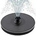 Mademax Solar Fountain, Upgraded 2.2W Solar Bird Bath Fountain with 4 Easy Install Nozzle and Fixer, Solar Powered Fountain Pump for Bird Bath, Garden, Pond, Pool, Fish Tank, Outdoor