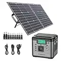 SWAREY Generador Solar Portátil 518Wh con 1 Panel Solar Monocristalino 100W 18V Estación de Energía Exterior AC/DC/USB/Tipo C para Camper Caravana Jardín