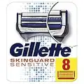 Gillette SkinGuard Sensitive Cuchillas de Afeitar Hombre, Paquete de 8 Cuchillas de Recambio