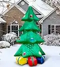 TRMESIA 10ft Christmas Inflatable Tree Gift Box Decoration with LED Flashing Lights for Party Lawn New Year Blow up Prop Display Indoor Outdoor Decor Clearance Decoración navideña inflable navideña