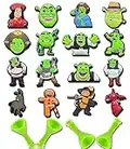 NUDFSY 20Pcs Shoe Charms for Sherk for Charms, PVC Rubber Charms Accessories for Bracelet Clog Wristbands Decoration, Cartoon Shoe Charms Pins, Favors Supplies Gifts for Kids