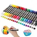 RATEL Acrylic Paint Pens Waterproof, 20 Colors Premium Permanent Oil-Based Markers, Quick-Drying Art Painting Pen Set for Stone/Design/Plastic/DIY Albums/Paper, Non Toxic - Super Coverage