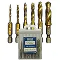 Rennie Tools - 6 Piece Combination Tap And Drill Set Titanium Coated M3 M4 M5 M6 M8 M10 Hex Shank Metric Coarse