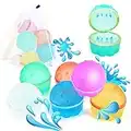 Reusable Water Balloons for kids - octopus - With mesh bag, Self sealing quick fill magnetic water balloons, Happy water bomb for backyard Swimming Pool party (6 pcs)