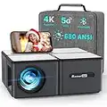 WiFi Bluetooth Projector 4K Supported - 680ANSI Outdoor Movie Projector, MaxAngel Portable Native 1080P Projector with 300" Display & Zoom, Home Theater Video Projector for Phone,TV Stick, PS5, Laptop