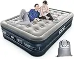 Matelas Gonflable iDOO, lit Gonflable avec Pompe intégrée, Auto-gonflage/dégonflage Rapide en 3 Minutes, Lit Gonflable avec revêtement Confortable,Idéal en Camping 193*137*46cm 295kg Max, 2 Personnes