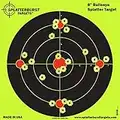 Splatterburst Targets - 8 inch Bullseye Reactive Shooting Target - Shots Burst Bright Fluorescent Yellow Upon Impact - Gun - Rifle - Pistol - Airsoft - BB Gun - Pellet Gun - Air Rifle (25 Pack)