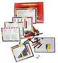 HenBea 948 - Regletas CUISENAIRE, 6 Tarjetas Doble Cara de Actividades y 186 Regletas CUISINIERE para enseñanza matematica (sumar, restar, Dividir, multiplicar)