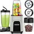 KOIOS 850W Countertop Blenders for Shakes and Smoothies, Protein Drinks, Nuts, Spices，Fruit Vegetables Drinks，Coffee Grinder for Beans,11-Piece Kitchen Blender Set with 6 Super Smooth Blade，Portable Mixer with 2x18.6 Oz and 10 Oz Travel Bottles, 2 Spout Drinking Lids, BPA Free (Gray-black)