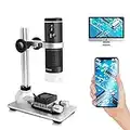 WiFi Digital Microscope for Smart Phone Mac Windows, Cainda HD 1080P Video Record 50-1000X Magnification Wireless Portable Microscope with Adjustable Metal Stand and Carrying Bag