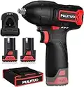 PULITUO Cordless Impact Wrench,12V Impact Wrench Set, 3/8 Inch Electric Impact Wrench, Mini Impact Wrench with 2200 RPM Variable Speed,120Nm Torque,2 * 2,000mAh Lithium Battery & Fast Charger.