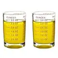 Shot Glass Measuring Cup 3 Ounce/90ML Liquid Heavy High Espresso Glass Cup 2 pcs by TIYOORTA (Red 90ML 2PCS)