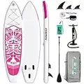 FunWater Aufblasbares Stand Up Paddle Board Surfbrett SUP Komplettes Paddleboard Zubehör Verstellbares Paddel, Pumpe, ISUP Reiserucksack, Leine, wasserdichte Tasche, Erwachsene Paddelboard